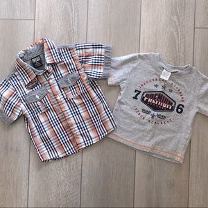 24 Month 2T Boy Bundle Button Short Sleeve Shirts